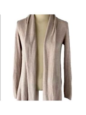 ZARA Cardigan open front with collar. Tan
